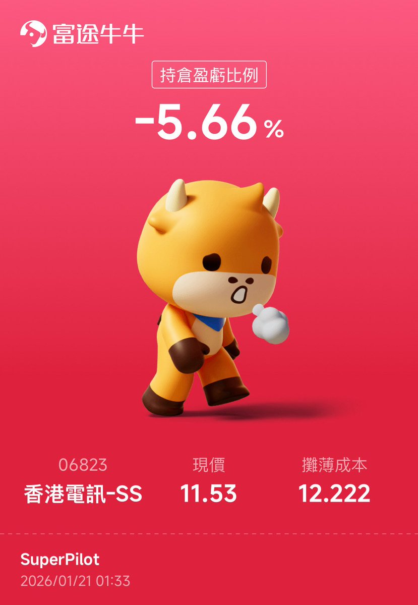 香港電訊(HKT) #HKT6823 含み損(マイナス10%)は覚悟してるよ!!  個人的には『どっかの誰かがショートで仕掛けて利益を狙ってる』とは思ってません。 FCCに端を発した単純な調整だと思ってます。