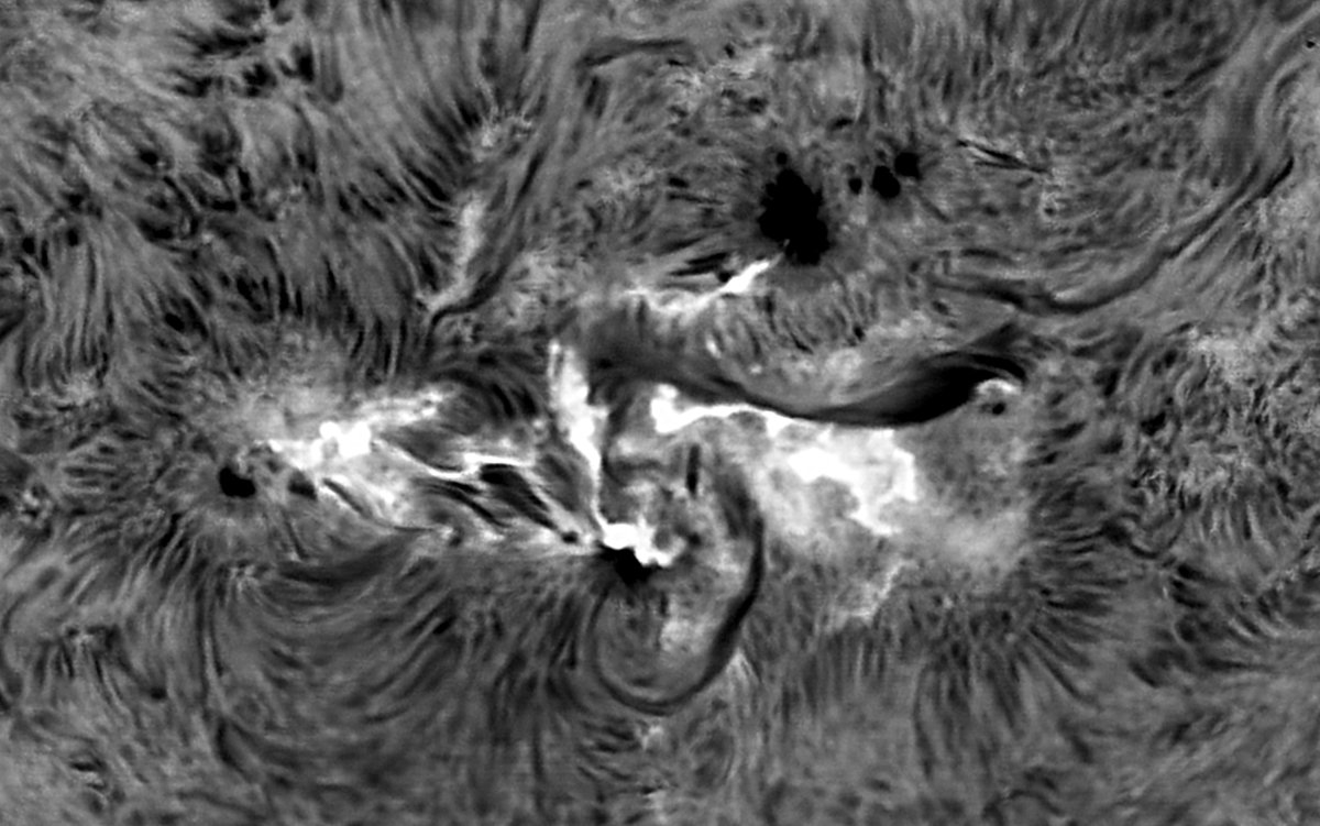本日の太陽です。
2ヶ月間体調をくずして本日から太陽観測復帰です。　AR4345附近で発生したMクラスのフレアの画像です。風が強く細部が良く写っていませんが記録写真ということで！
2026.01.21 01:56 UT (10:56JST)
200mmF12 x2.5, Daystar QuantumSE 0.28Å, ASI-174MM, Pentax MS-5 NS5000