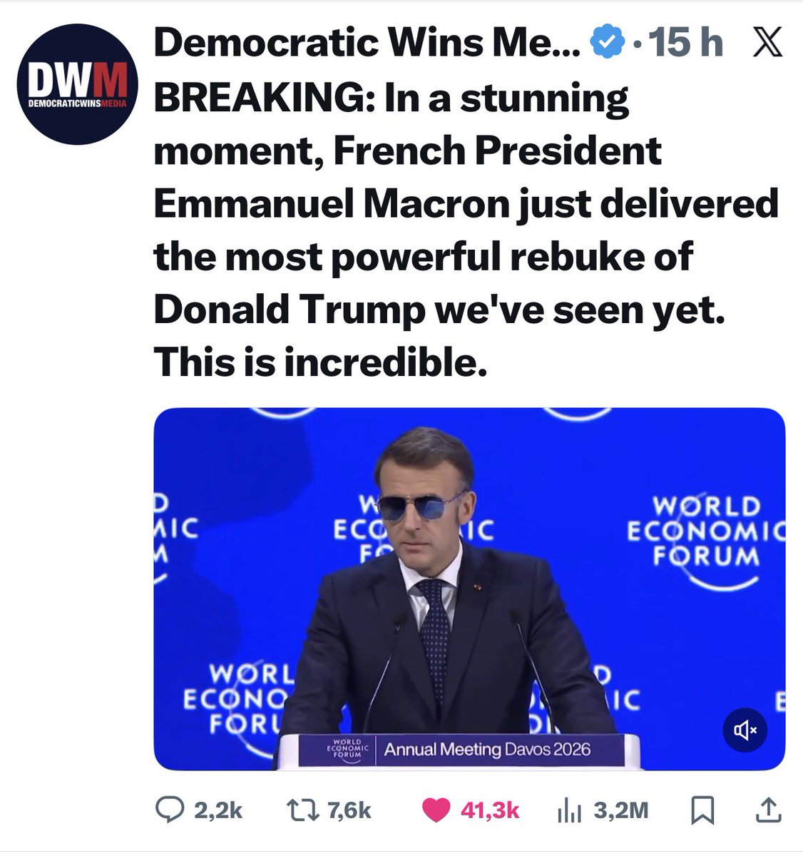 Macron à Davos. Il y a ce qui est retenu à l’étranger et ce que retiennent nos Qonspis. 

#Trump #Europe