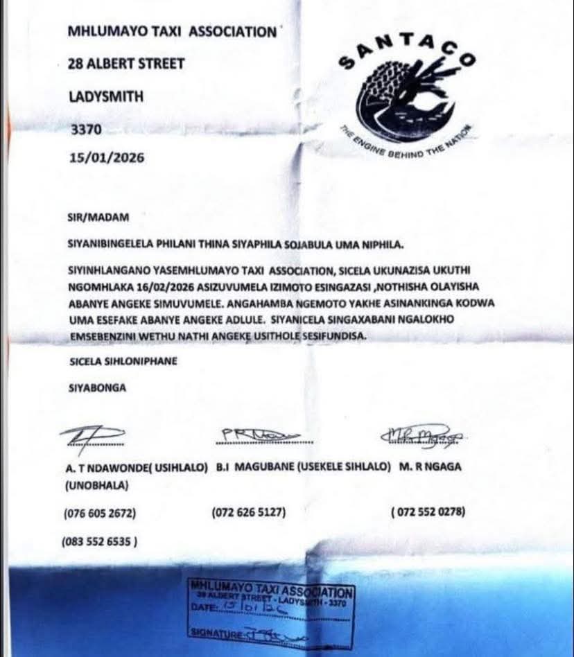 NEWS: A taxi association in Ladysmith in northern KwaZulu-Natal has issued a directive stopping motorists and teachers from offering lifts to others.
It says if they are found carrying passengers, they will be stopped - KZN Tonight Podcast