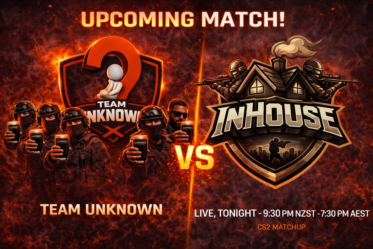 TeamUnknownCS2's tweet image. Looking to get back into the win column tonight.

Vs Inhouse

Live on twitch.tv/churchd0gg at 7:30pm AEST/9:30pm NZST!