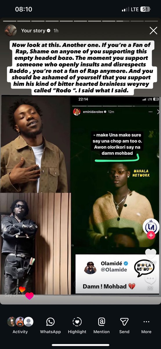 Kabexraps's tweet photo. Now, look at this. Another one.  If you’re a fan of Rap, Shame on anyone of you supporting this empty headed Davolee. Moment you support someone who openly insults and disrespects Baddo, you’re not a fan of rap anymore. And you should be ashamed of yourself. https://t.co/ZB9ikiZwza