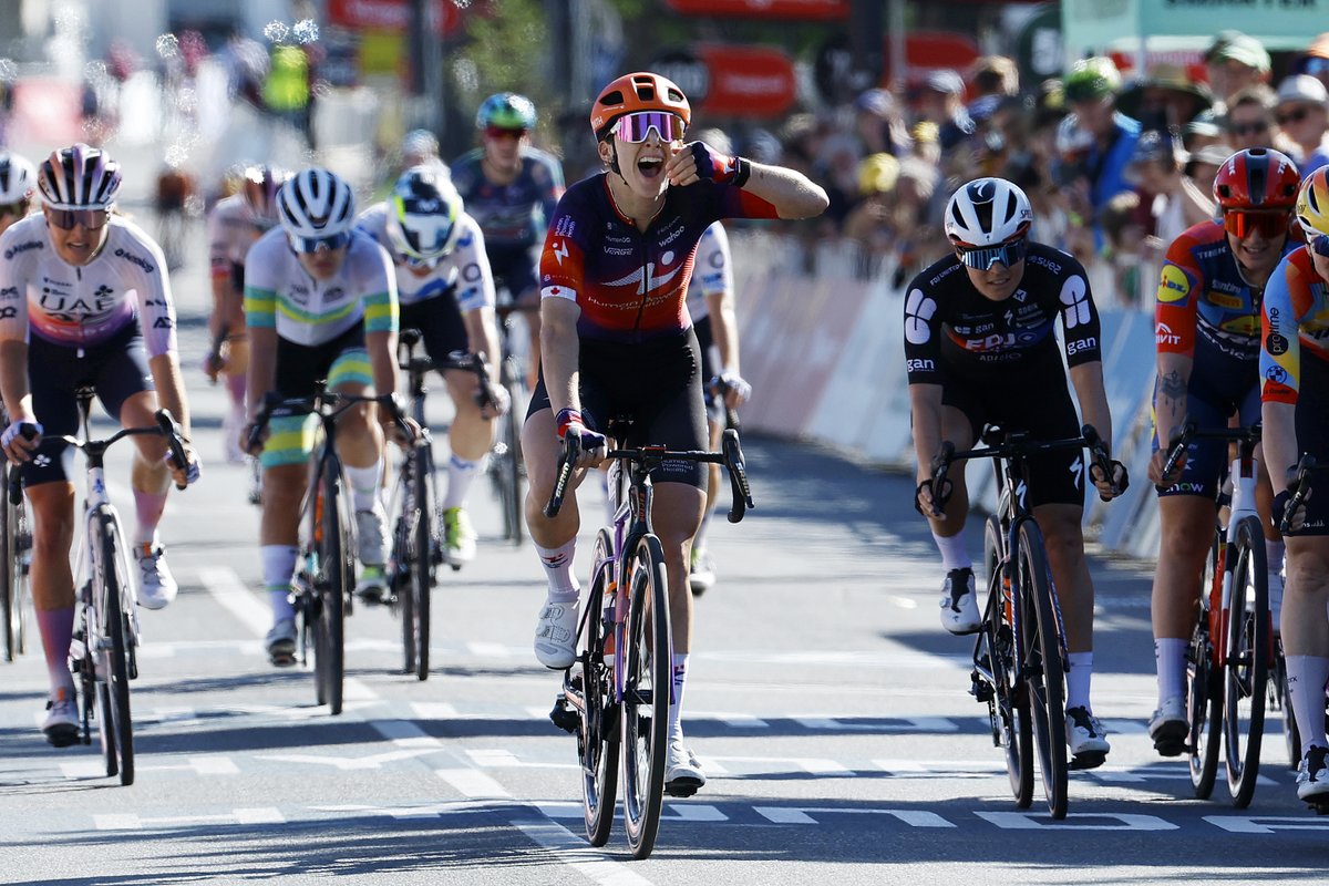 hphcycling's tweet photo. She started from the bottom, now we’re here 🏆

From FLIA surgery last summer to winning the @tourdownunder Women's One Day Race, Maggie Coles-Lyster, you are a hero!

What a journey, what an inspiration. 

📸 @GettySport 

#TourDownUnder https://t.co/PdihNaRj6S