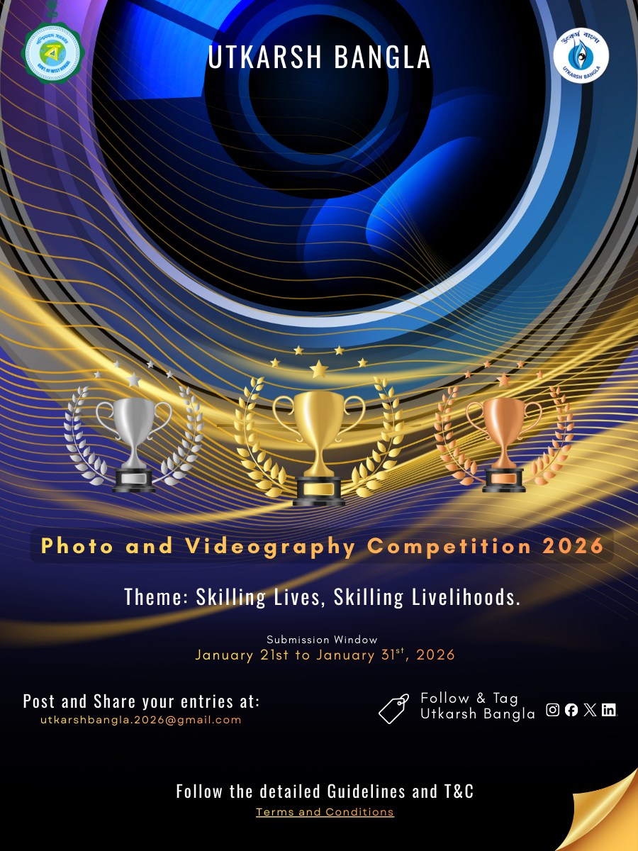 📷📷 Gear up! The Utkarsh Bangla Photography &amp; Videography Competition submission window starts tomorrow!

Terms and Conditions - pbssd.gov.in/.../Terms%20an…...

#photographycontest #VideographyContest #CreativeLens #capturethemoment #VisualStorytelling #artofvisuals