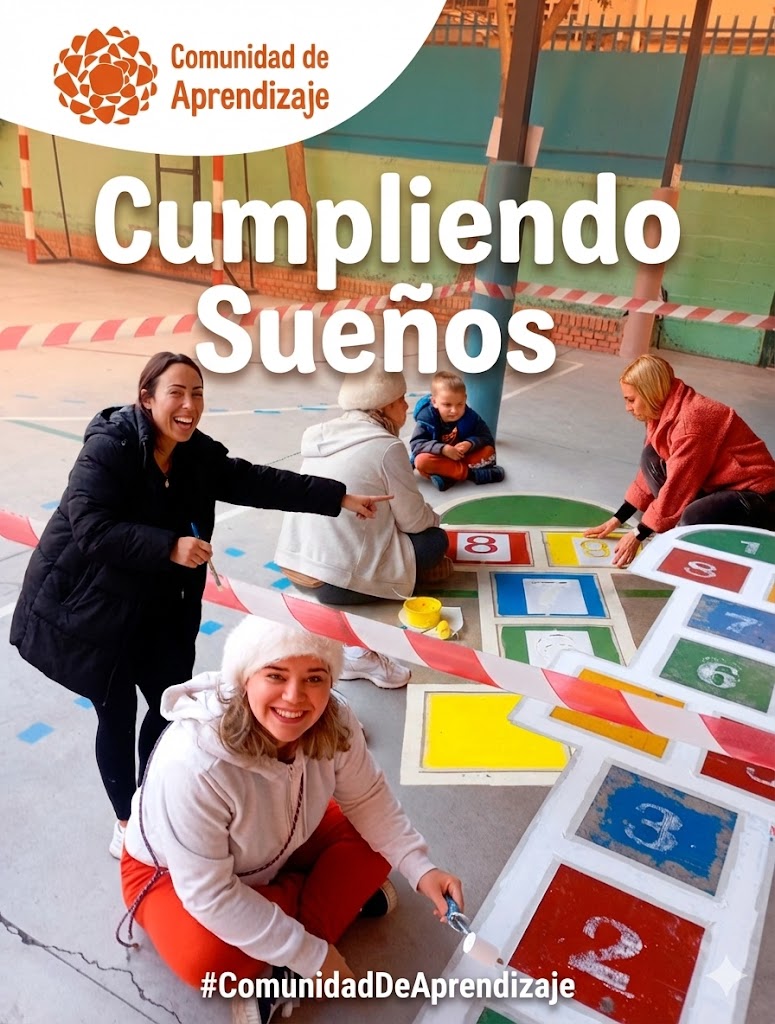 Una de las actuaciones más importantes de nuestra #ComunidadDeAprendizaje son los "Sueños". Uno de nuestros sueños fue mejorar las actividades lúdicas de las que dispone el alumno. Está imagen resume el trabajo de Comisión de madres voluntarias que tratan de conseguir este sueño.
