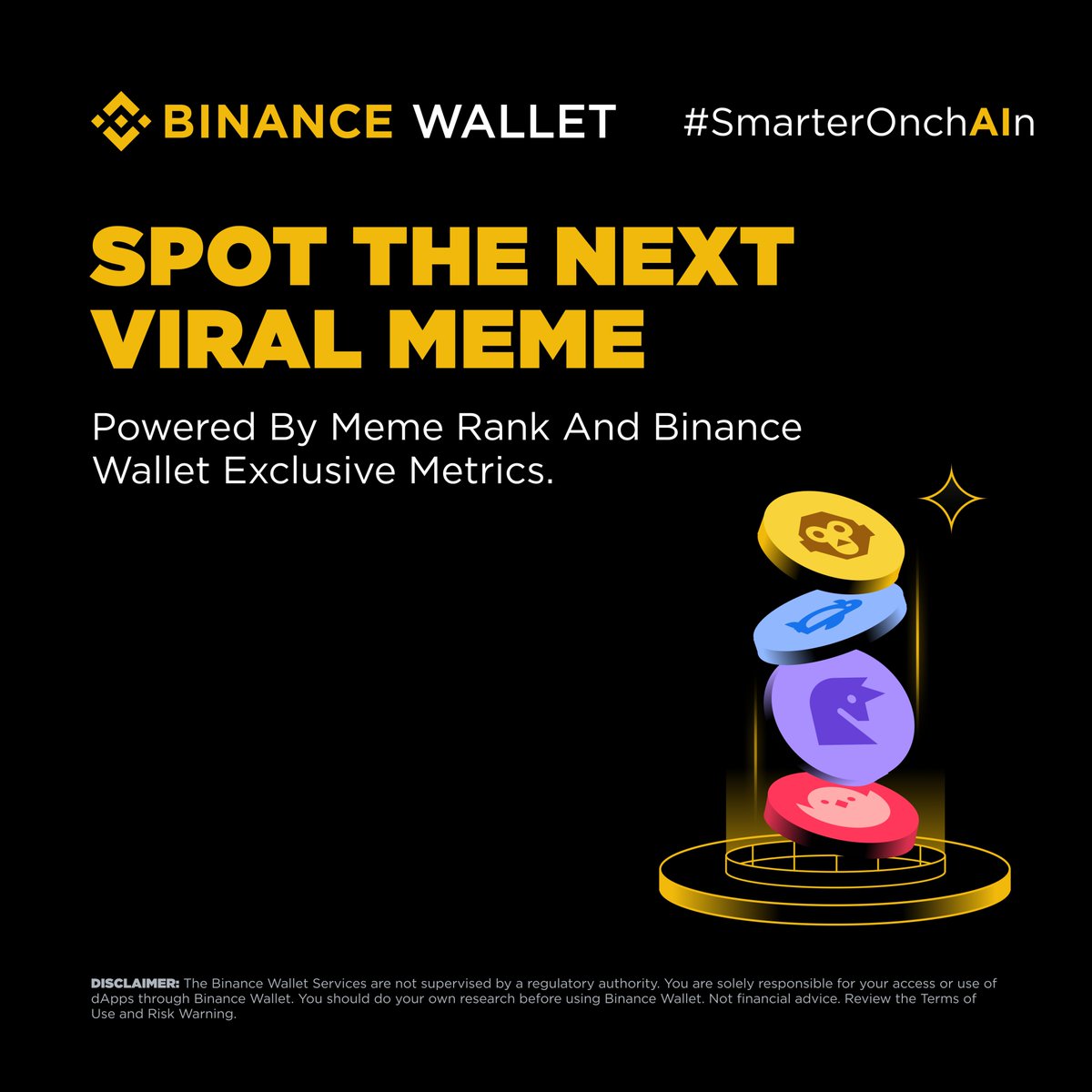 Spot the next breakout meme with Meme Rank - #SmarterOnchAIn. Meme Rank on  Binance Wallet tracks real-time performance of new meme tokens, helping you  spot those gaining momentum early. Exclusive metrics available