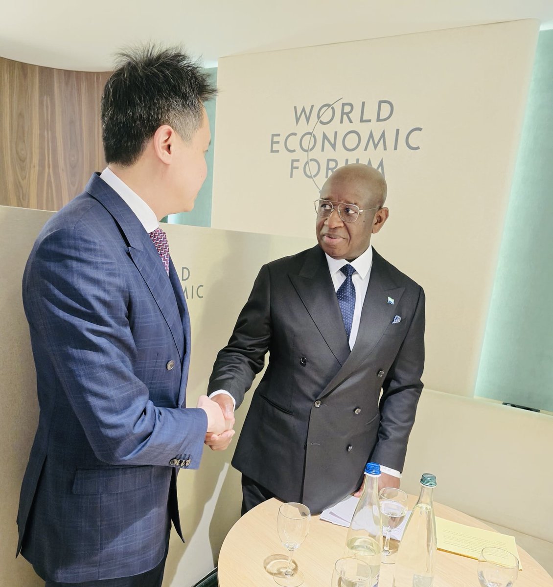 His Excellency <a href="/julius_maadabio/">Julius Maada Bio</a> met with @DarenTang, Director General of <a href="/WIPO/">World Intellectual Property Organization (WIPO)</a>, on the margins of the <a href="/wef/">World Economic Forum</a> Annual Meeting 2026 in Davos, to discuss how innovation and IP can support Sierra Leone’s development priorities, entrepreneurship, and inclusive economic growth.