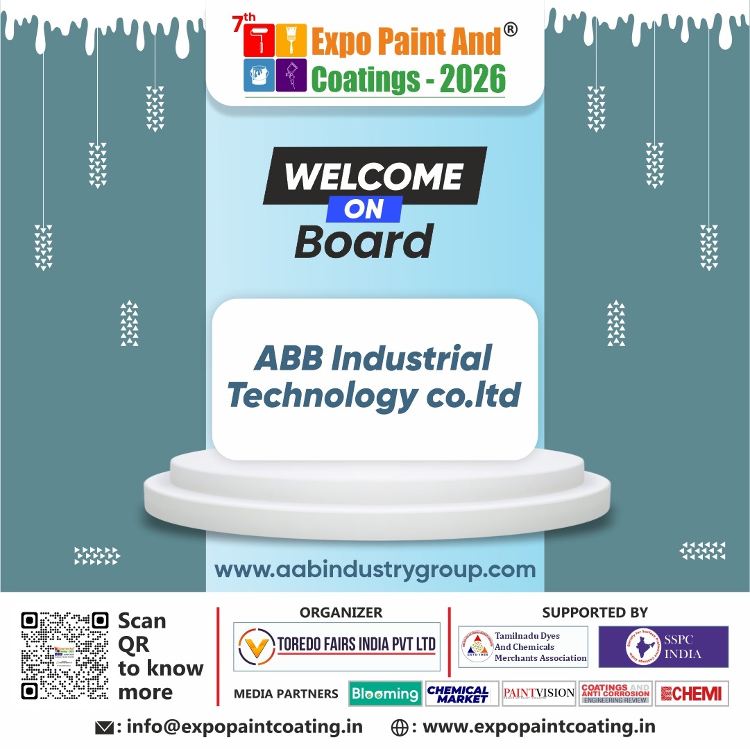 🌟Welcoming ABB Industrial Co. Ltd to Expo Paint &amp; Coatings 2026! We’re thrilled to have them showcase their innovations in paints, coatings, and surface solutions at the industry’s premier gathering. 
📍 Chennai Trade Centre, Tamil Nadu from June 11–13, 2026
#expopaintcoatings
