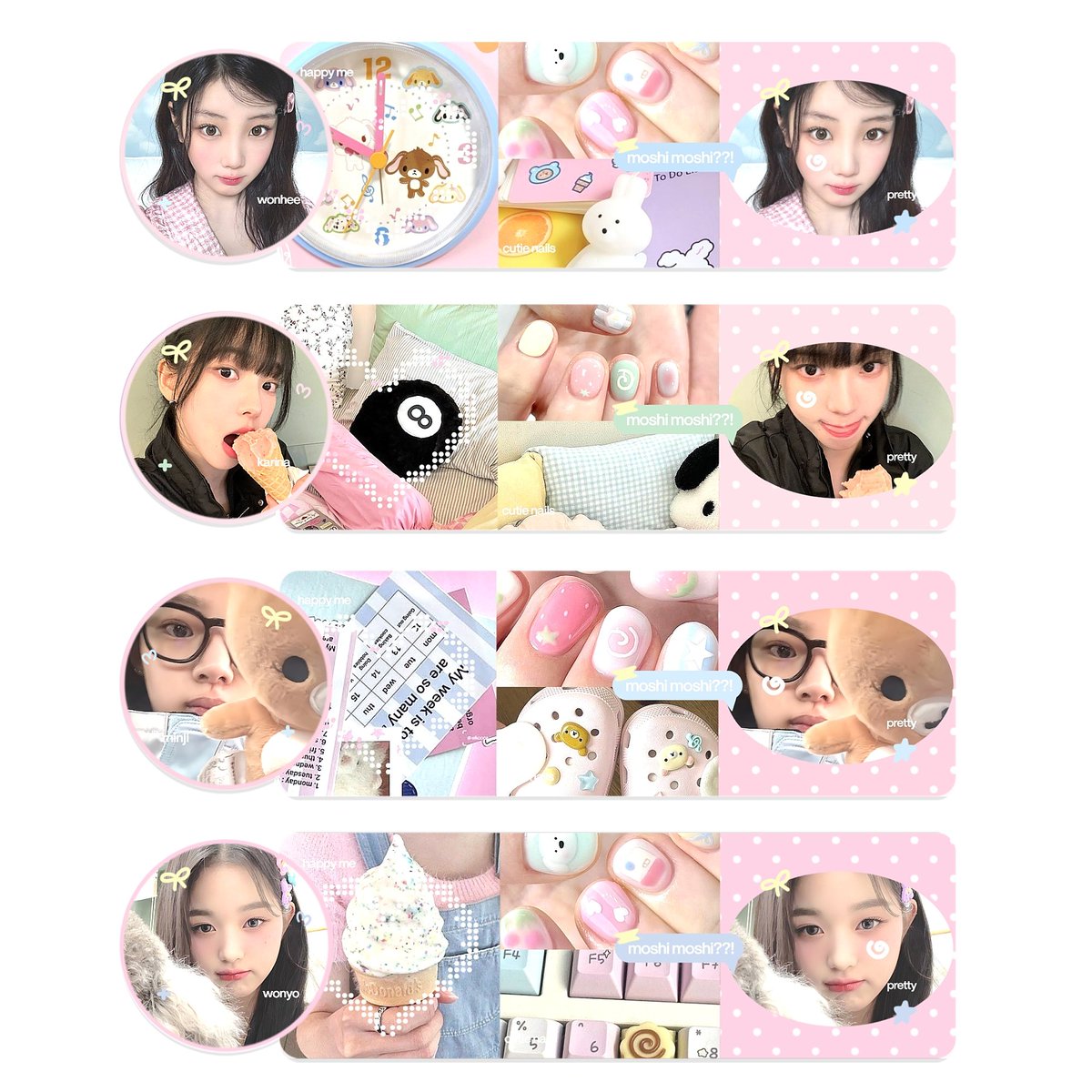byceaaa's tweet image. Help repost, thank you! 

Layout ready stock 'mochi' ada chara wonhee, karina, minji &amp;amp; wonyoung! Pricenya 7.000 free retext ava only #zonauang
