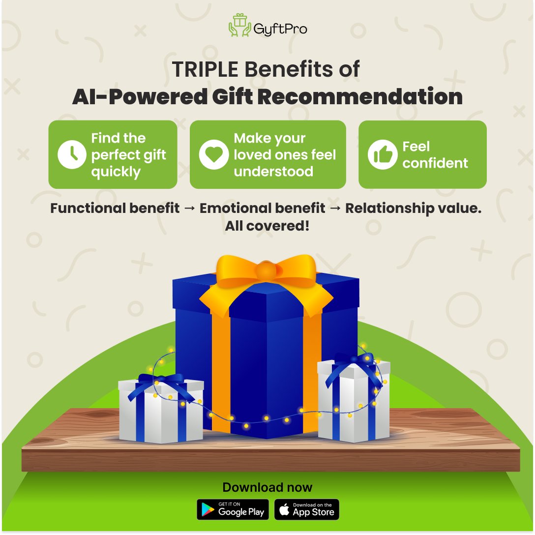 GyftPro's tweet image. GyftPro is the only social gifting platform that uses #AI to recommend deeply #PersonalGifts while letting users share, celebrate, and connect - all in one place. 

Try it, USA - app.gyftpro.com

 #GyftPro #SmartGifting #AIGifting #PersonalizedGifting #SocialGifting