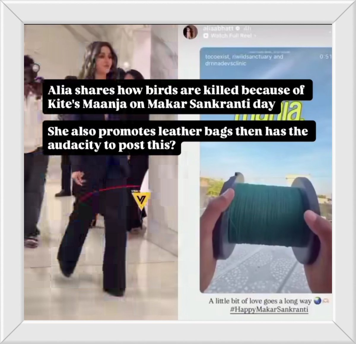 When <a href="/aliaa08/">Alia Bhatt</a> raised the issue of Manjha, she got badly trolled by the right wing. Now what's your take on this, RW?