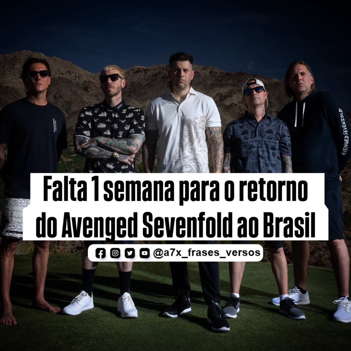 A7xFVOficial's tweet image. Falta apenas uma semana para o aguardado retorno do Avenged Sevenfold ao Brasil. A banda norte-americana de heavy metal desembarca no país como parte de sua nova turnê, prometendo apresentações marcantes e uma experiência inesquecível para os fãs brasileiros.

O primeiro show…