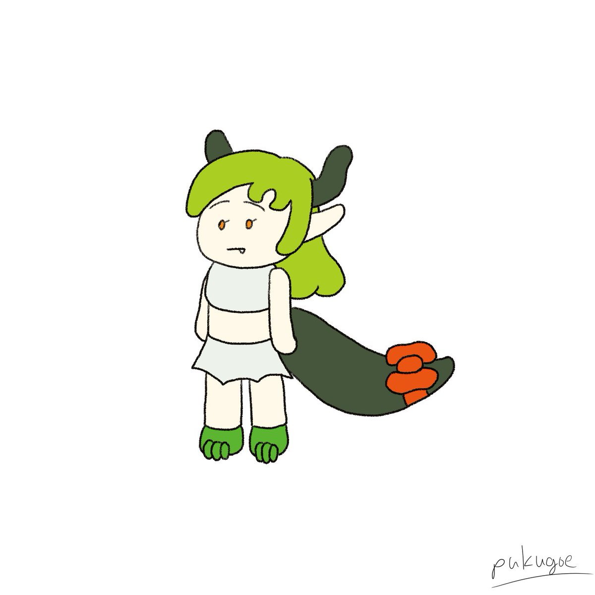 「本日の30分集中描き(-10分) 線をクレヨンブラシにしてみた」|プクゴエのイラスト