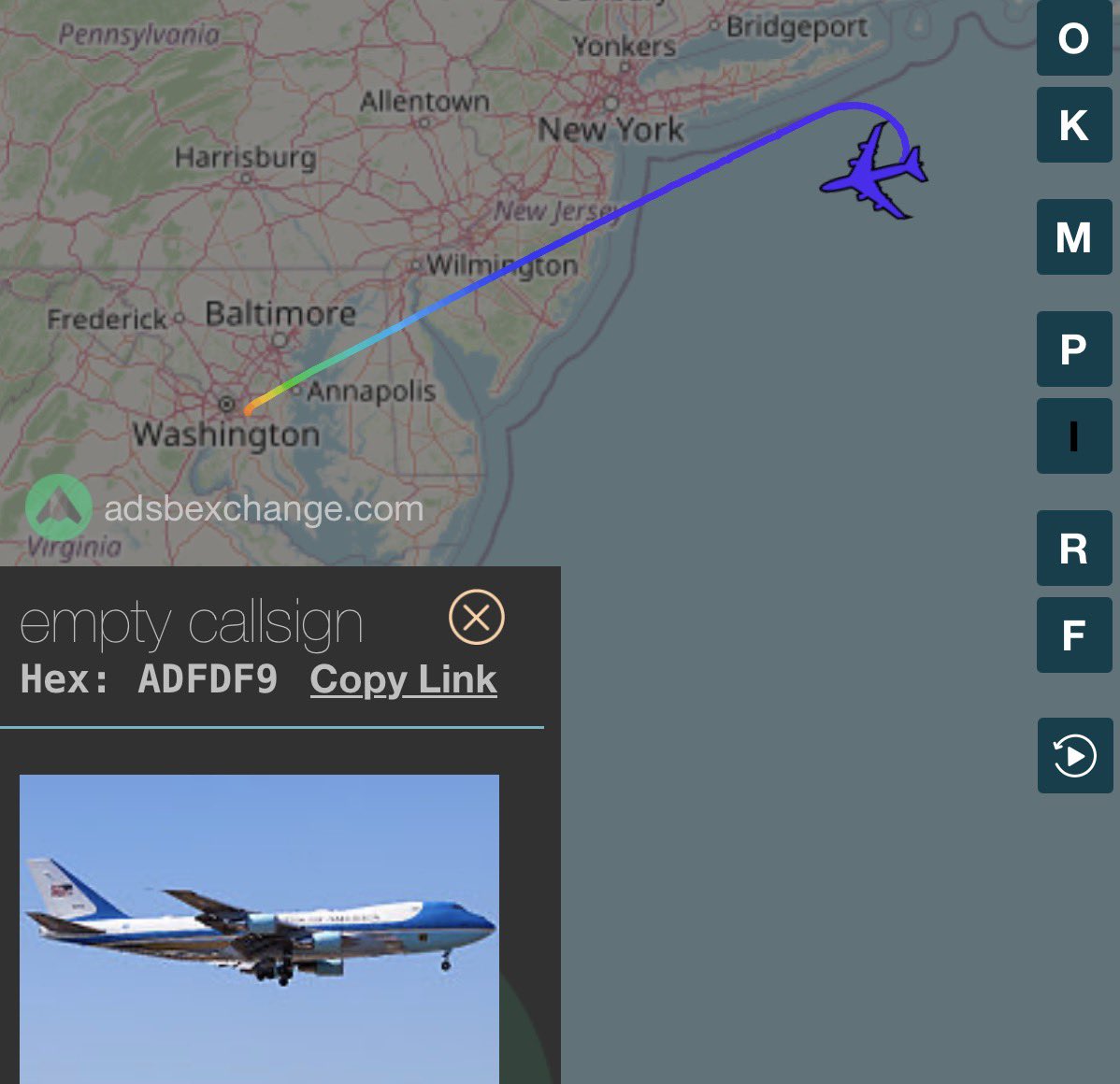 PollTracker2024's tweet image. Air Force One, which is carrying President Trump to Davos, Switzerland appears to be turning back to the US.