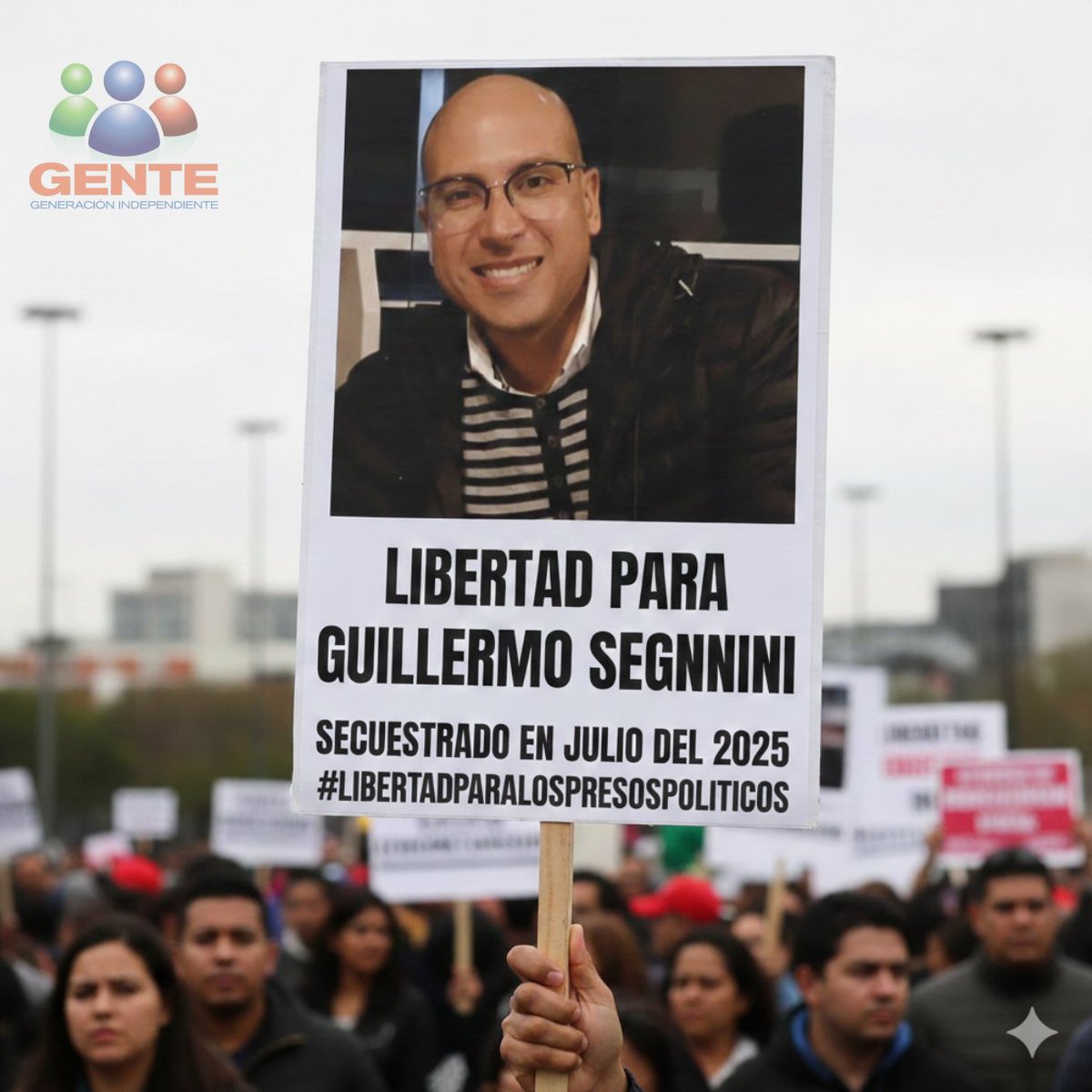 GenteconMariaC's tweet photo. Guillermo Segnnini fue secuestrado en Julio del 2025, pedimos por su libertad plena, no hay delito alguno en su contra 
#libertadparalospresospolíticos https://t.co/dUM7J0hCDz