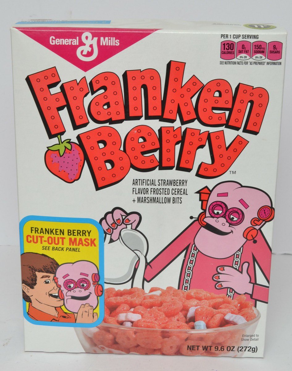 hauntorama's tweet image. Monster Cereal cut-out mask promotion (2015). 
#MonsterCereal #Frankenberry #BooBerry #CountChocula