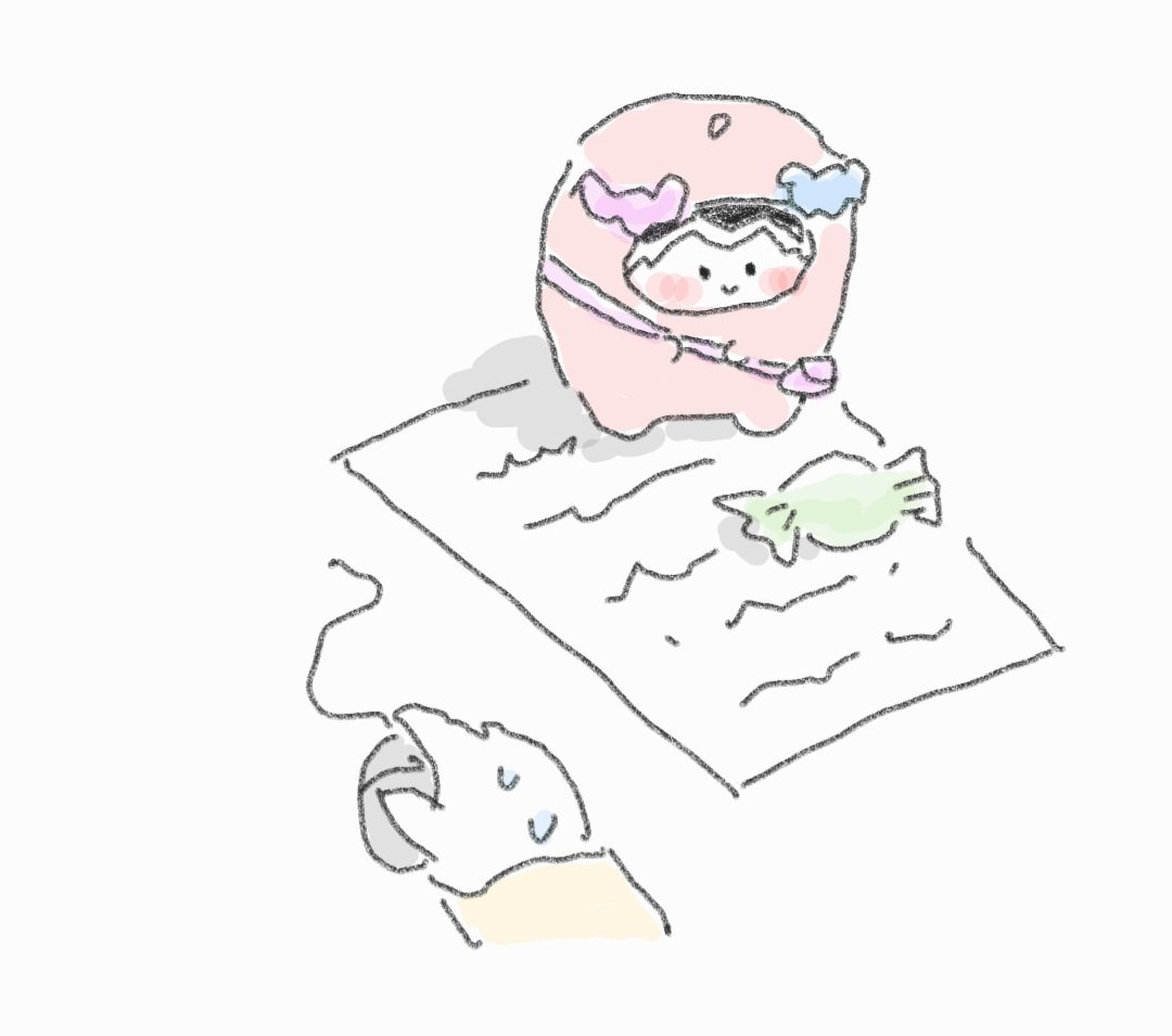 직장 동료가 데려온 핑크색 어금니가 내 사탕에 관심을 보인다