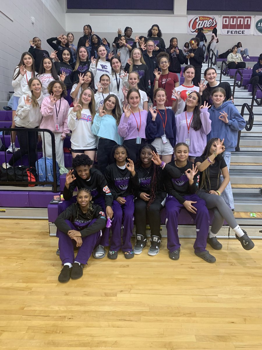 kcainladyhoops's tweet photo. Junior High Night was a success!
Shoutout to Ulrich, Doerre, and Hofius for the support. It means everything to see our future Lady Hurricanes backing the program 💜

#FutureLadyCanes
#KleinCainGirlsBasketball https://t.co/h4YAkTKlam