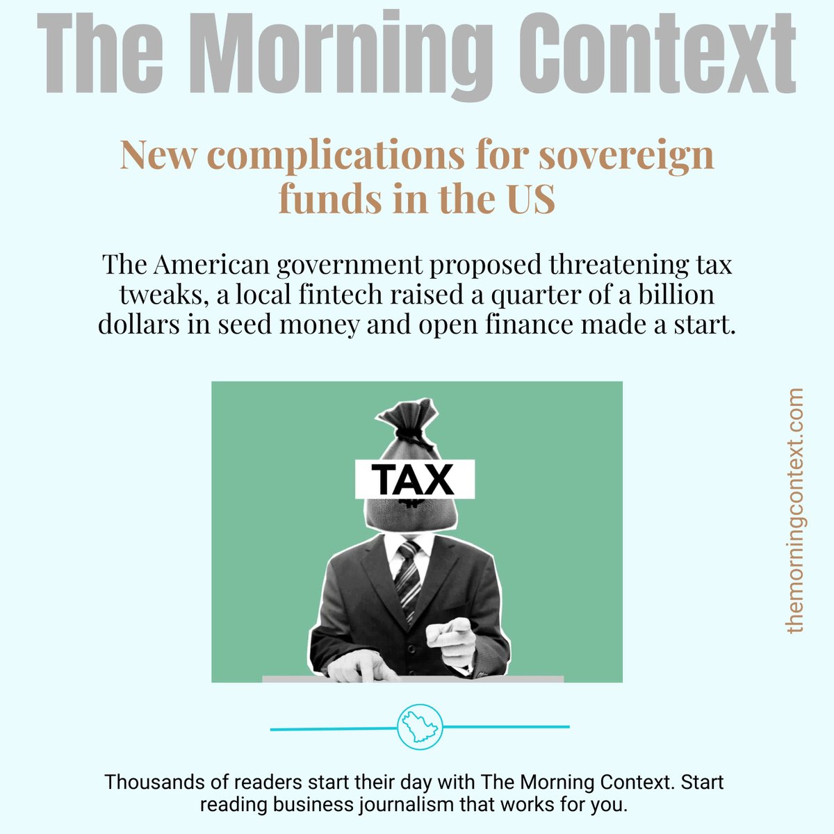 MorningContext's tweet image. January sparks moves: India-UAE ties deepen, US tax proposal rattles Gulf funds, Mal raises $230M for AI Islamic finance, and UAE's Ziina launches first live open finance payments.
@Harveen_A Writes: themorningcontext.com/business/new-c…