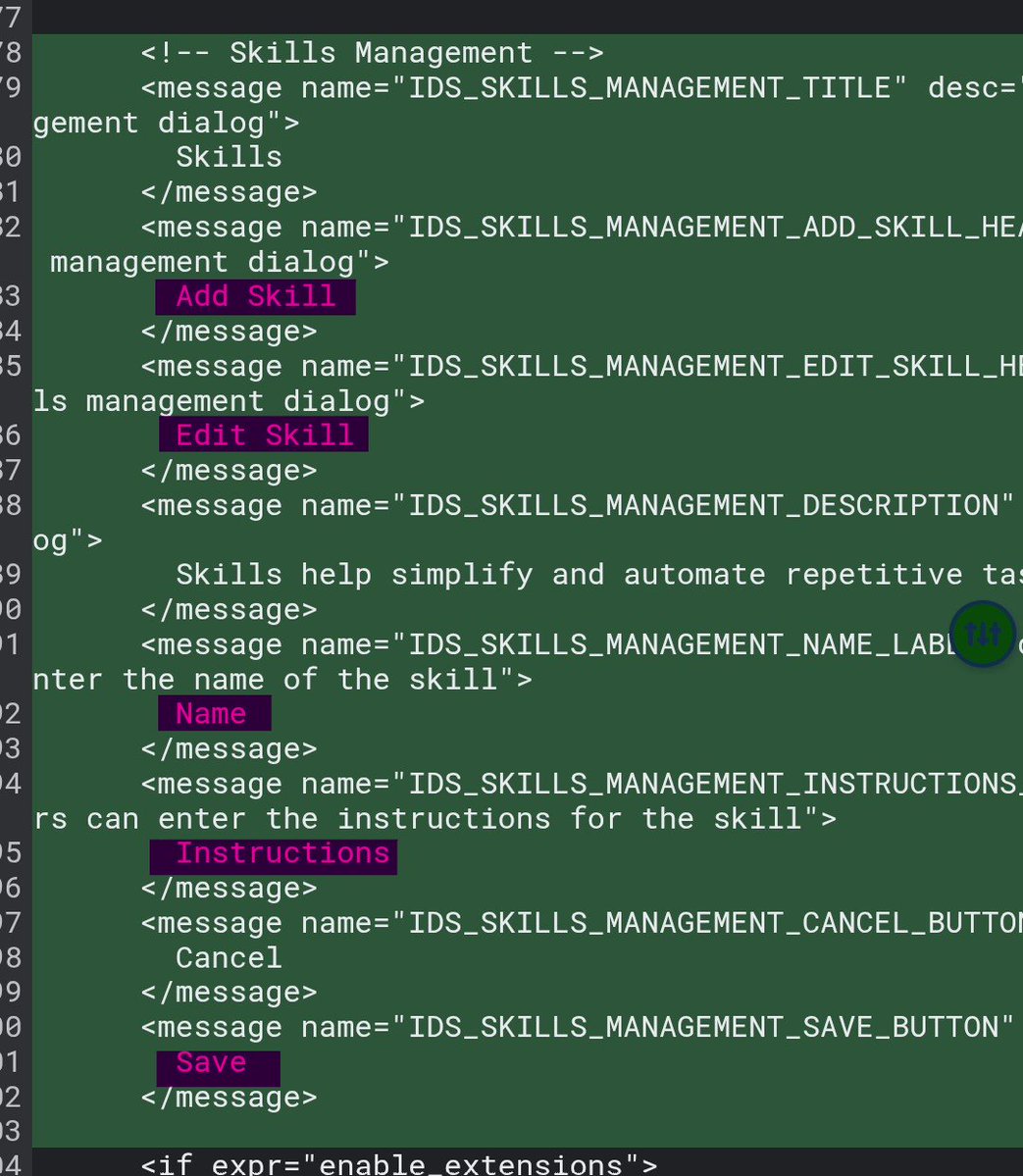 skills management strings