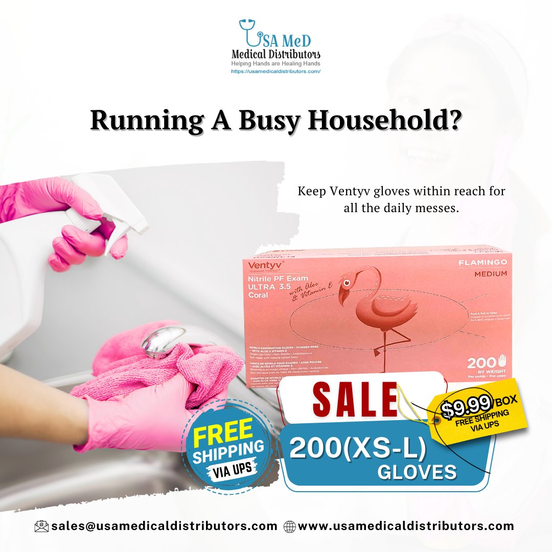 USAMedicalDistr's tweet photo. 𝐑𝐮𝐧𝐧𝐢𝐧𝐠 𝐀 𝐁𝐮𝐬𝐲 𝐇𝐨𝐮𝐬𝐞𝐡𝐨𝐥𝐝?

Keep Ventyv gloves within reach for all the daily messes.

Online Store : https://t.co/Ewi2SCnUqv
#usamedmedicaldistributors #usamedicaldistributors #Ventyv #Ventyv #NitrileProtection  #handprotection #cleaninggloves https://t.co/TkUXu35VcZ
