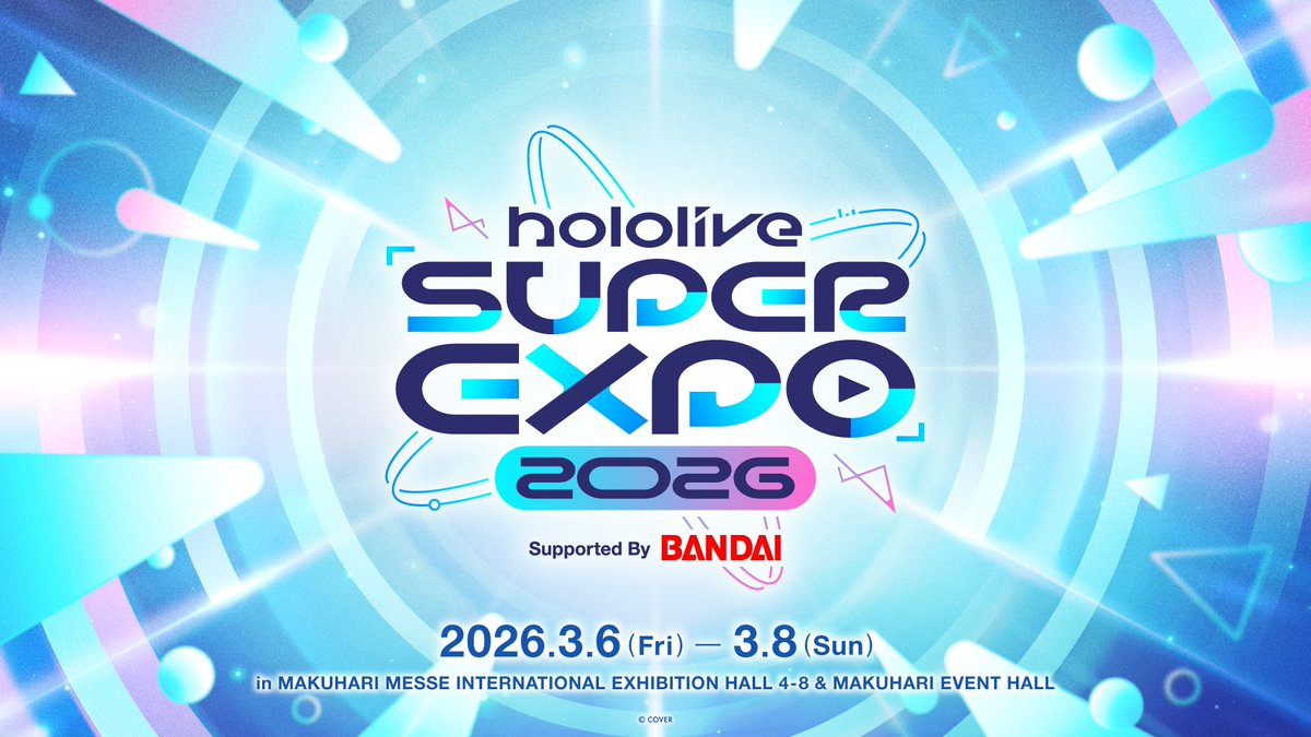 ／
On-site general ticket sales (first-come, first-served) for
“hololive SUPER EXPO 2026”
start tomorrow, Feb 1 (Sun) at 12:00 PM (JST) 📢
＼

Don’t miss out 🙌

🔽Ticket details
hololivesuperexpo.hololivepro.com/2026/en/ticket/

#hololivefesEXPO26