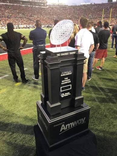 Please do this again when we are presented the old crystal ball trophy, the Coach’s Trophy. 

Yes, it is still awarded to the national champion. I hate that ESPN made a new one that isn’t even 10% as cool.