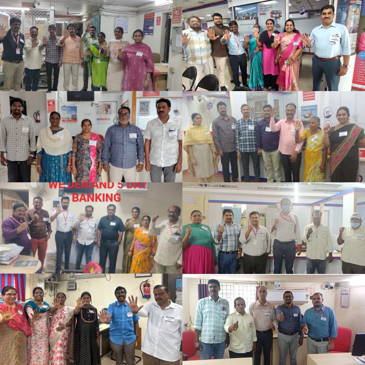 Implementation of the UFBU’s badge-wearing call demanding 5-Day Banking was successfully observed by comrades of the Guntur Region.
#5DaysBankingNow 
#AIBEA
#UFBU