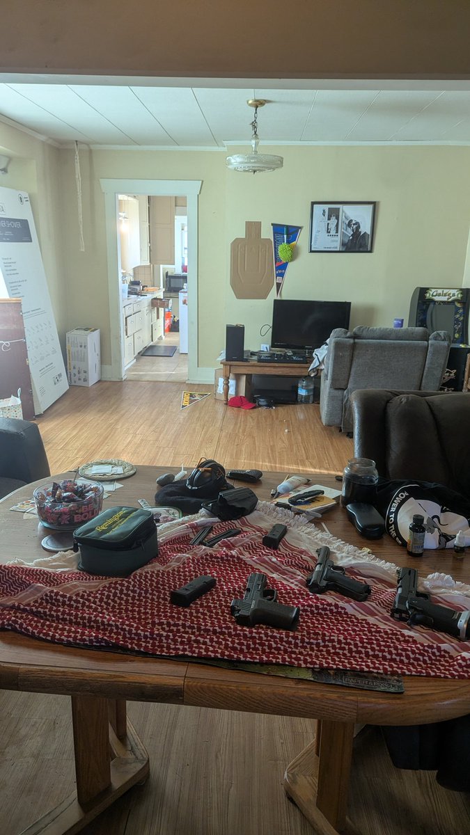 worldlytutor's tweet image. Firearms class (we obliterated the wall - lesson learned)