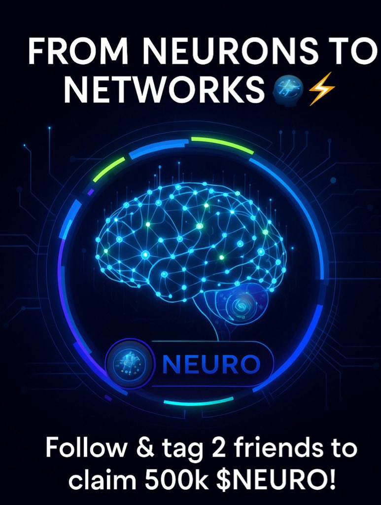 NEUROCOIN_X's tweet image. Free 1,000,000 $NEURO for first 3000 🔥

- Follow @NEUROCOIN_X 
- RT &amp;amp;  Like pinned
- Drop $SOL address👇

Distribution after 12 hours ⏳
#SolanaAirdrop