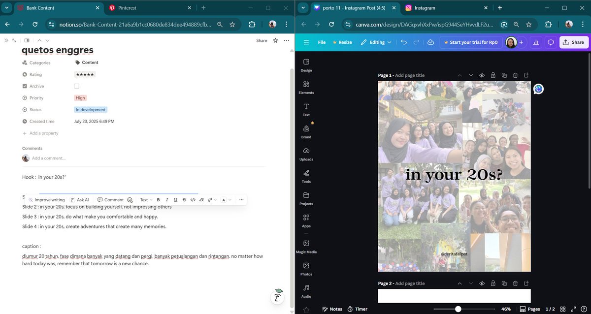 FelStudy04's tweet image. Hei, this week i'm trying to make a content on instagram and tiktok😆

#studytwt