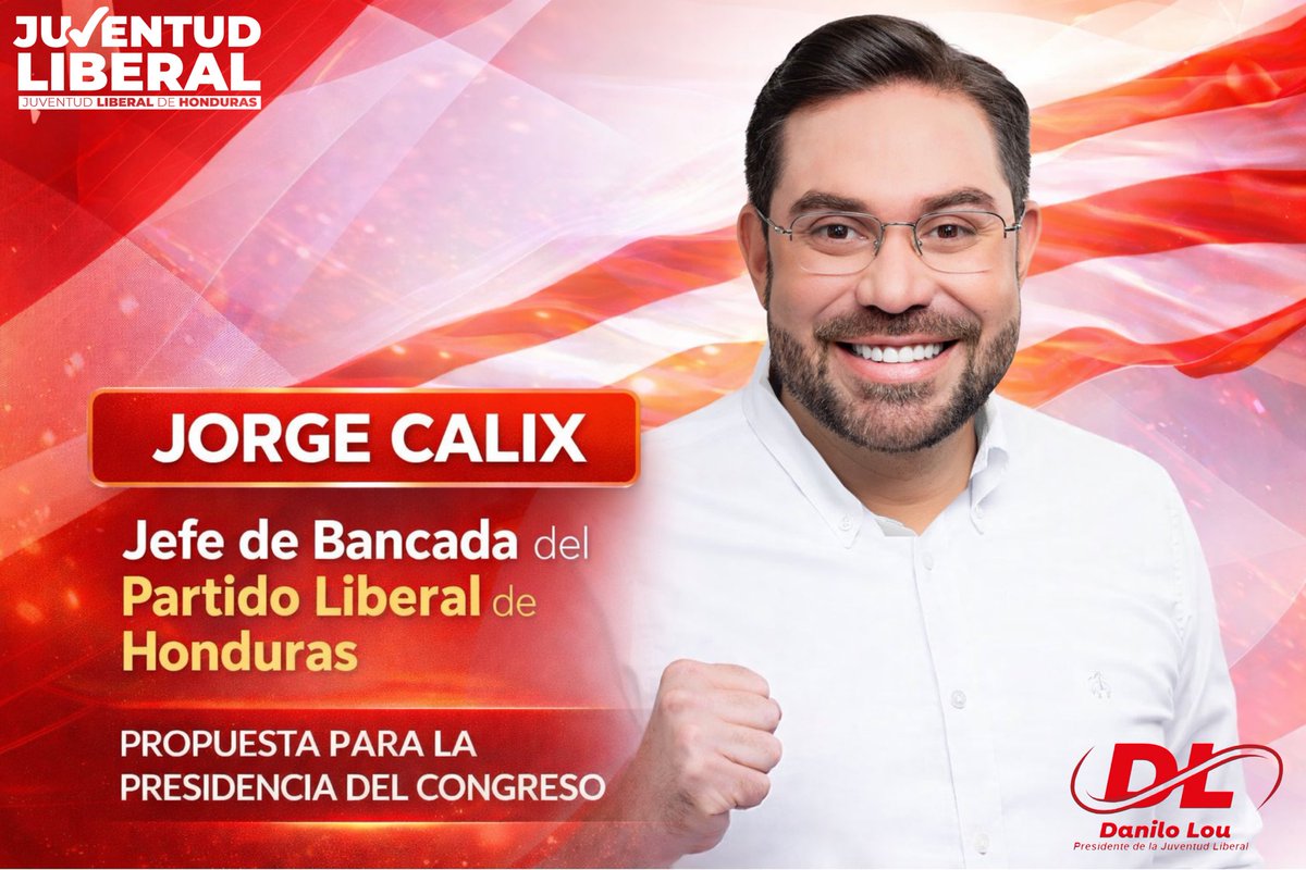 ¡La juventud tiene un aliado! 💪 

Jorge Cálix, nuevo Jefe de Bancada y propuesto para el CN! 

Hoy, reafirmamos nuestra confianza en su liderazgo y su papel en el Congreso Nacional. 

#JorgeCalix #JuventudLiberal #PartidoLiberal