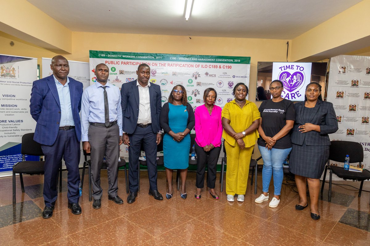 Yesterday, we joined the Ministry of Labour and Social Protection in Kiambu County for a public participation forum on the ratification of ILO Conventions C189 &amp; C190.

Over 150 domestic workers and key sector actors shared their lived experiences and priorities for a just, safe,