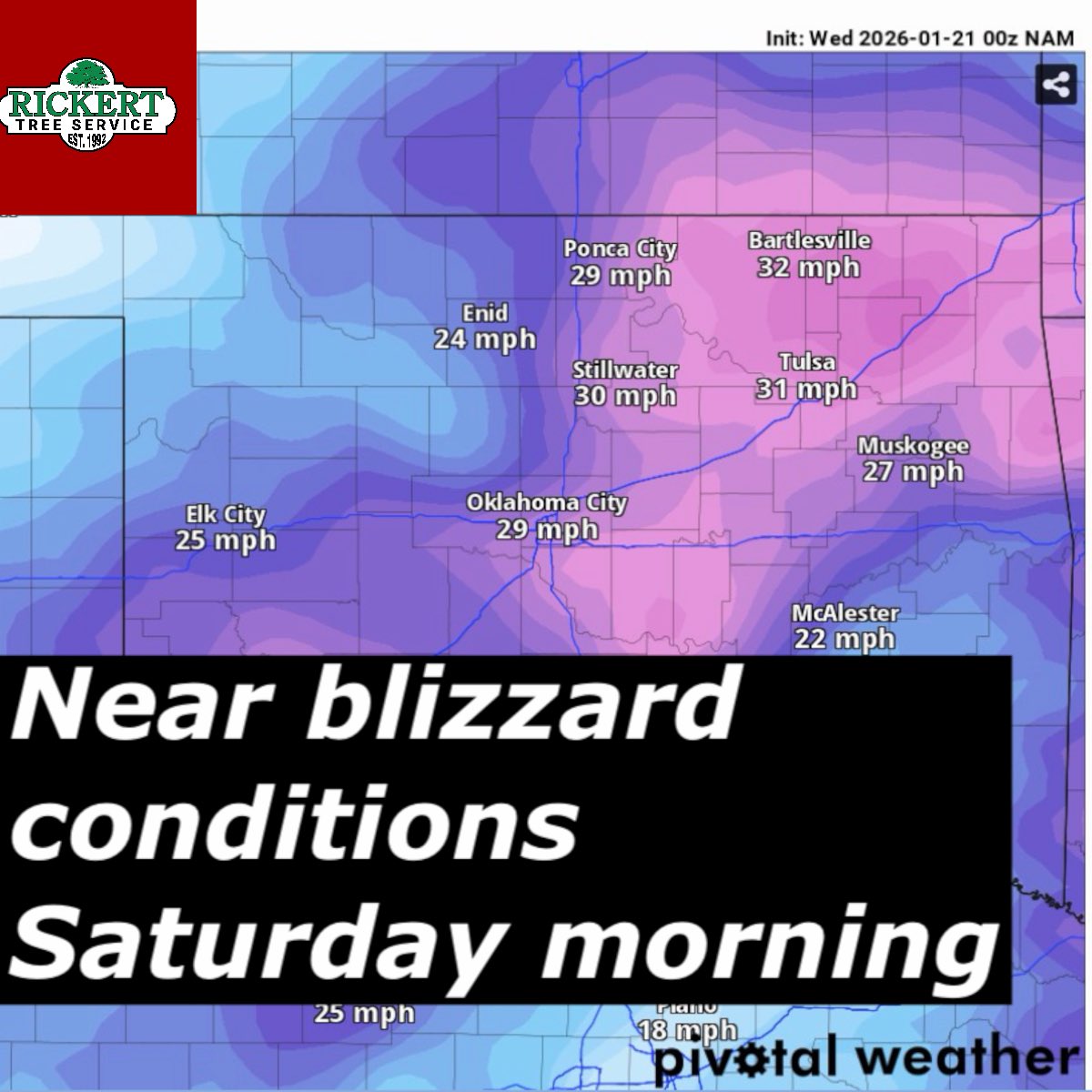 MikeCollierWX's tweet image. Saturday morning could be interesting. ❄️💨