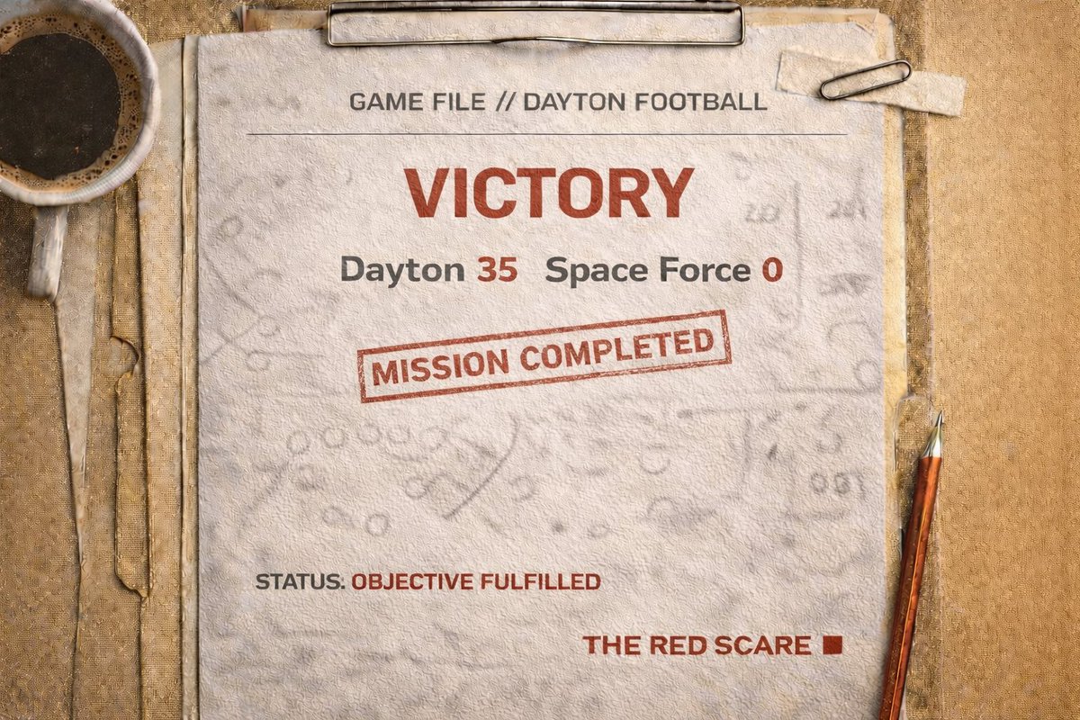 RFCL_UD's tweet photo. VICTORY.
Dayton 35 | Space Force 0
Statement made.
🔴✈️ #TheRedScare https://t.co/whC3H5aduO