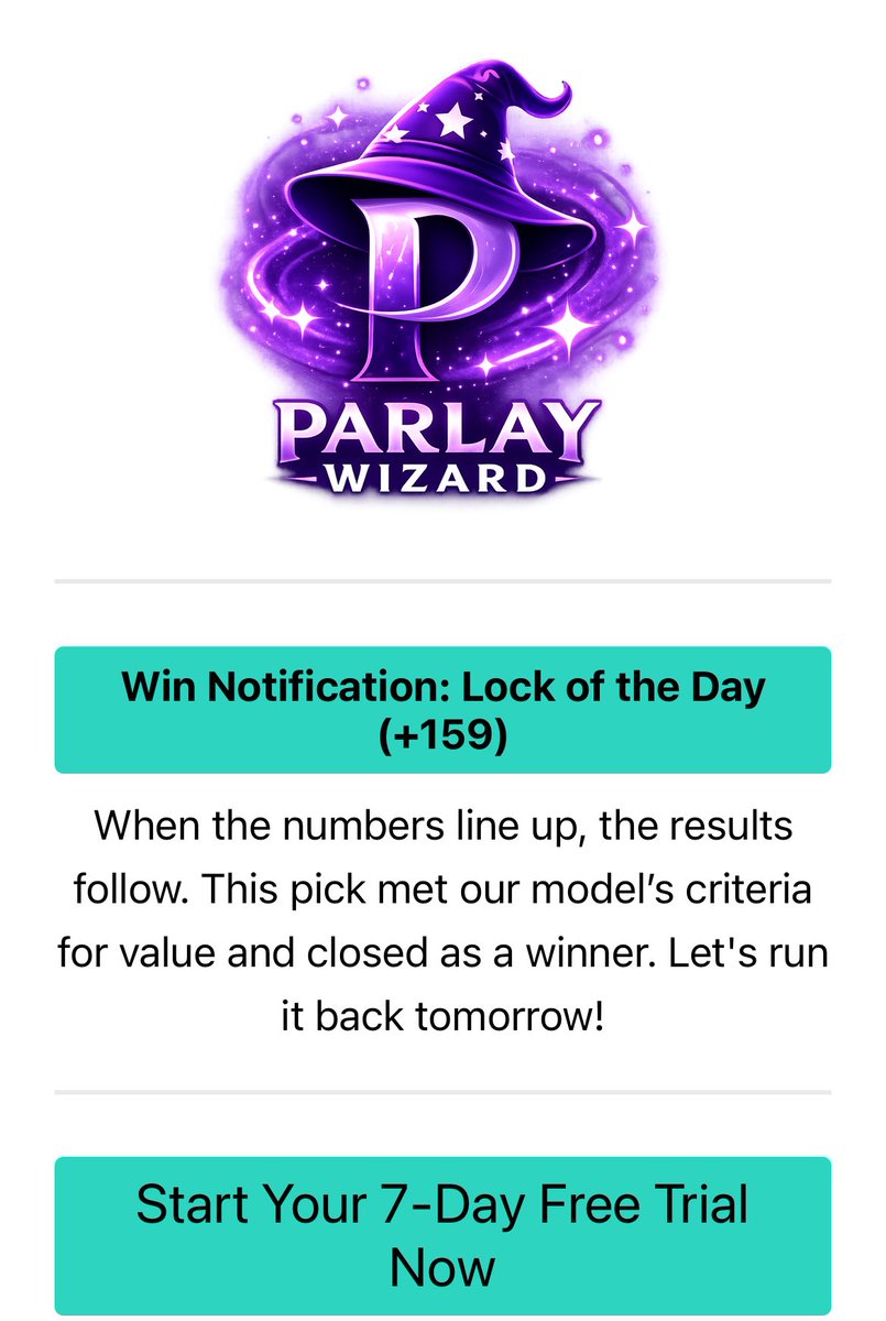 ParlayWizardEV's tweet image. Lock of the Day hits yet again!! ✅

That’s our 10th LOD winner 🥇 

As promised, all who liked and reposted the previous post will get the FULL slate tomorrow.