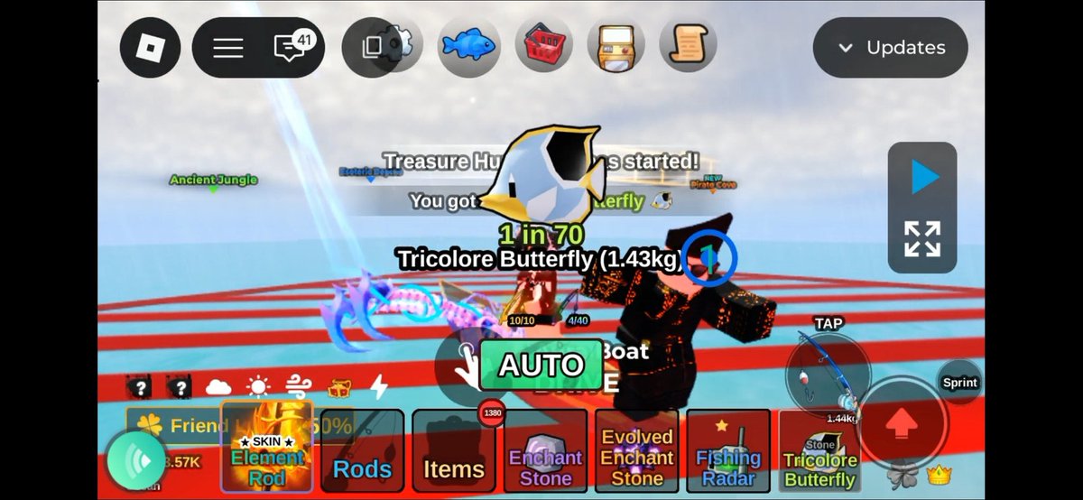 preonthin's tweet image. udah 1k caught lebih sama pke enchant shark hunt masa blop ga nyantol sih kocakk gem skem