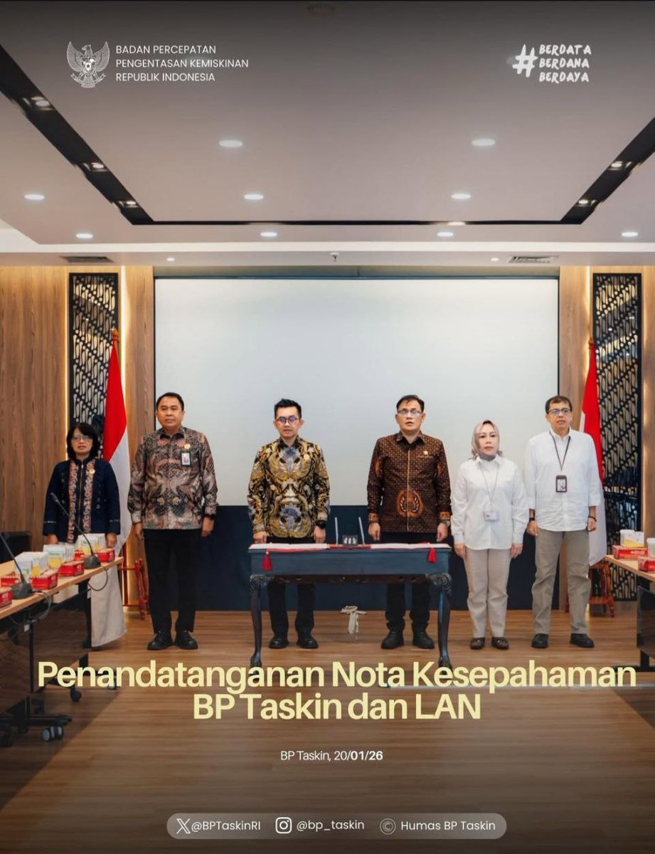penguatan kapasitas asn menjadi fokus utama dalam dokumen yang ditandatangani oleh kepala lan serta Budiman Sudjatmiko untuk mendukung penuh Transformasi Birokrasi Taskin #BPTaskinDanLAN