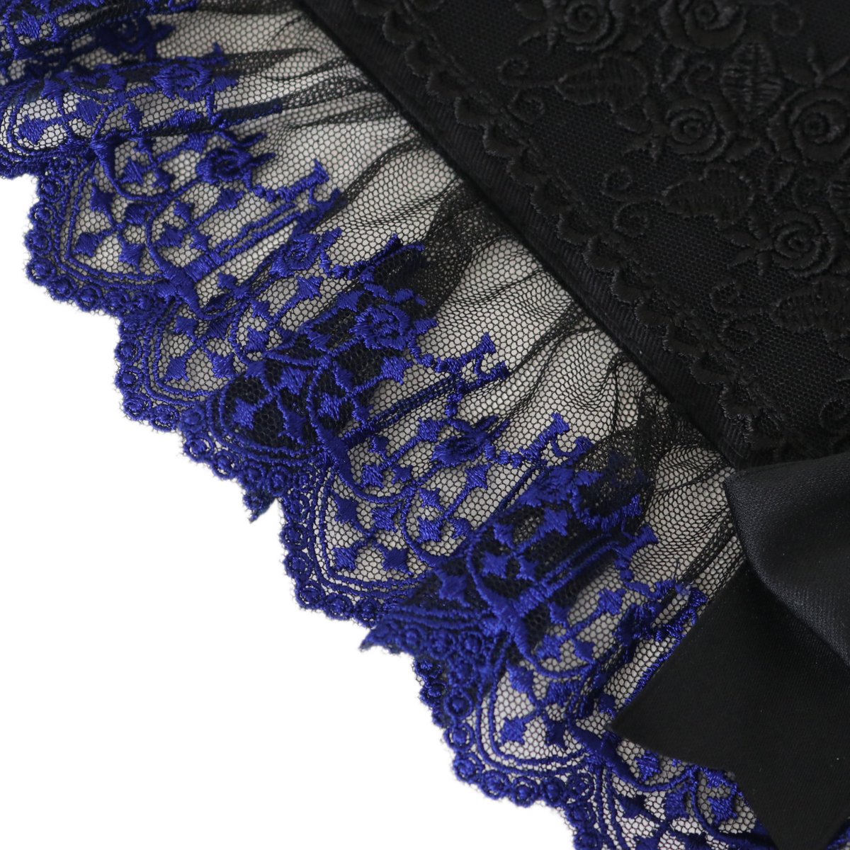 Moi-meme-Moitie クロスアーチレースヘッドドレス(黒青) 💙Moi-même