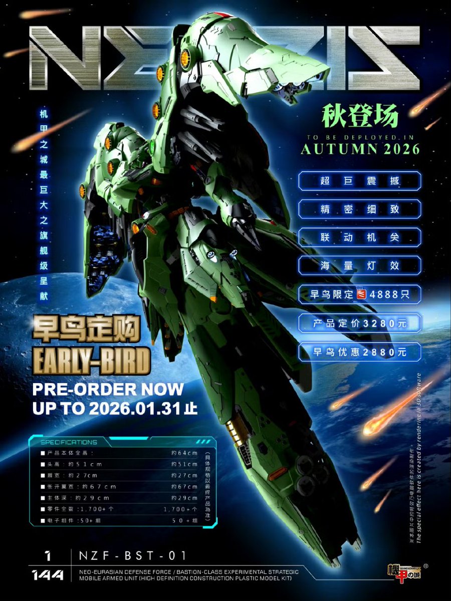 Mechanicore 1/144 plastic model kit NEXZIS(Neue Ziel) About 51cm