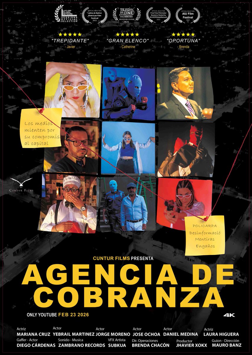 Cunturfilms's tweet image. Agencia de Cobranza - Trilogia Cinematográfica 

Estreno - 01 Febrero -2026
YouTube