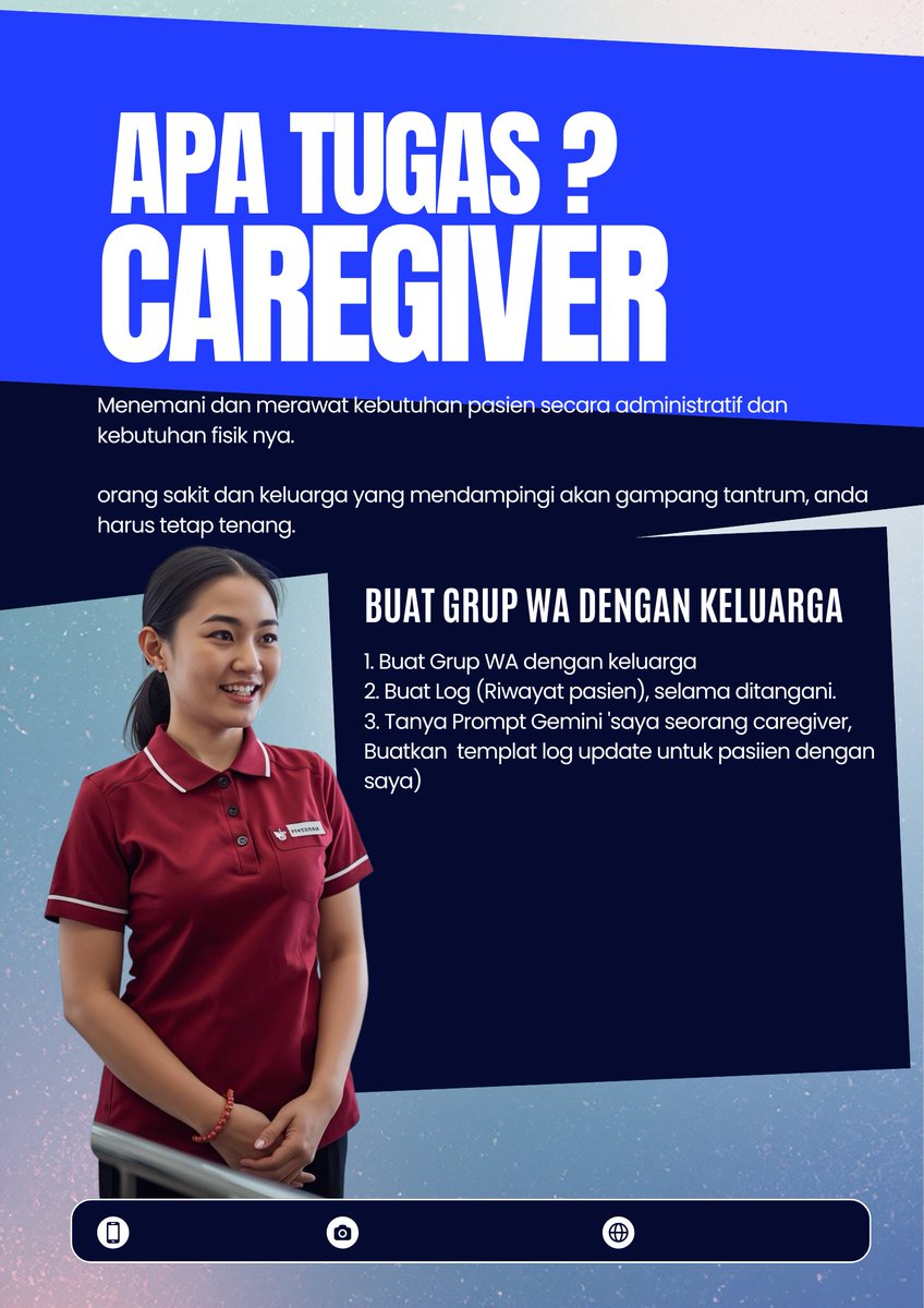 Gieehad's tweet image. Langsung Saja

DIBUKA LAPAK CAREGIVER

Reply Postingan ini jika anda orang yang sabar dan ga gampang emosi (Servis kuat) Namun terbatas Usia Kerja, Ataupun anda sedang Kuliah dan cari tambahan.

Reply pakai Poster diri anda yang 'bagus' di Canva/AI/Corel, Bilang bisa bantu daerah…