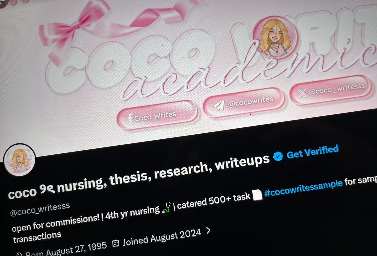 coco_writesss's tweet photo. Open for Academic Commission!  

Hii, I’m Coco! your academic bestie with 3 years of experience as an Academic Commissioner and now a graduating Nursing student  ⋆｡˚☤🩺✧˖°.

#commsX #commstwt #academiccommission #academicommissionph #nursing #opencommissions #nursingschool https://t.co/4Fcom941gw