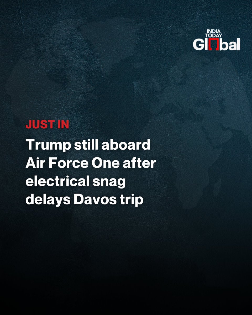 ITGGlobal's tweet image. #JUSTIN: US President Donald Trump has yet to deplane Air Force One after the aircraft returned to Joint Base Andrews due to a minor electrical snag, delaying his scheduled departure to Davos for the World Economic Forum, the White House said.

#Trump #AirForceOne #Davos #WEF2026