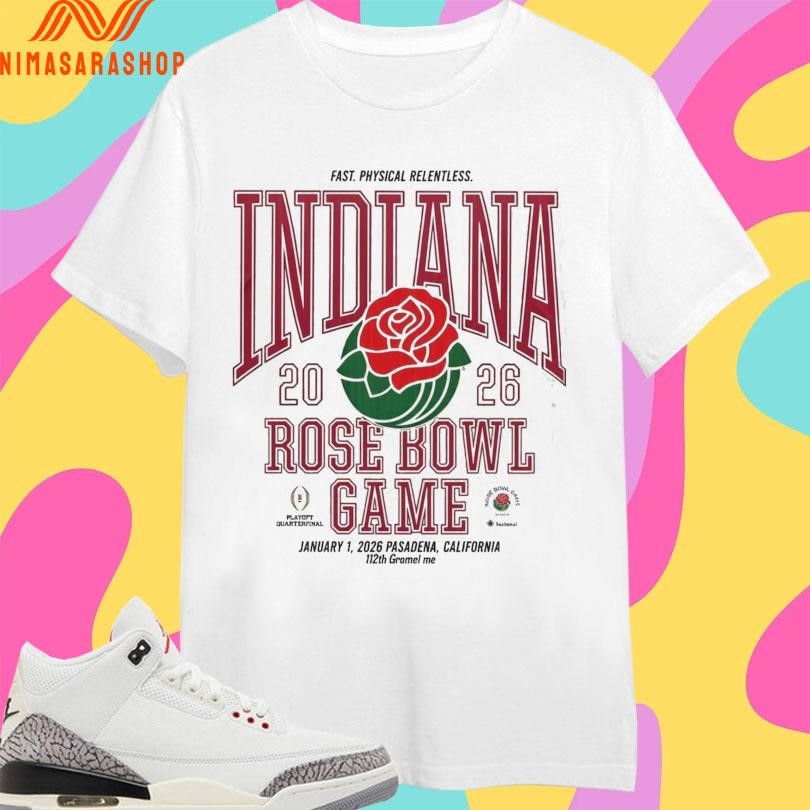 nimasarashop's tweet image. 🌹🏈This “Fast Physical Relentless – Indiana Hoosiers Football | 2026 Rose Bowl Game | January 1, 2026 | Pasadena, California | 112th Game” shirt 🌅
🛒 Get yours now: nimasarashop.com/product/fast-p…
#IndianaHoosiers #RoseBowl2026 #FastPhysicalRelentless #CollegeFootball #NimasaraShop