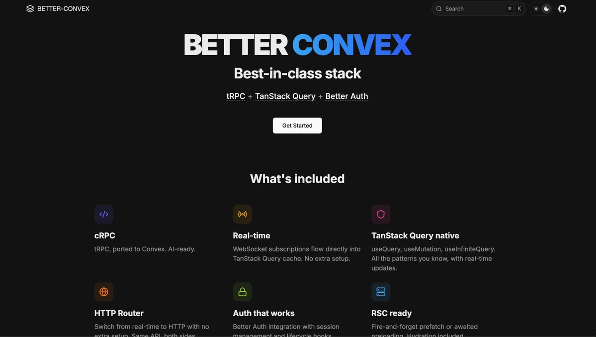 really cool project. I like the rpc layer and I think this is a nicer integration for better-auth + convex
