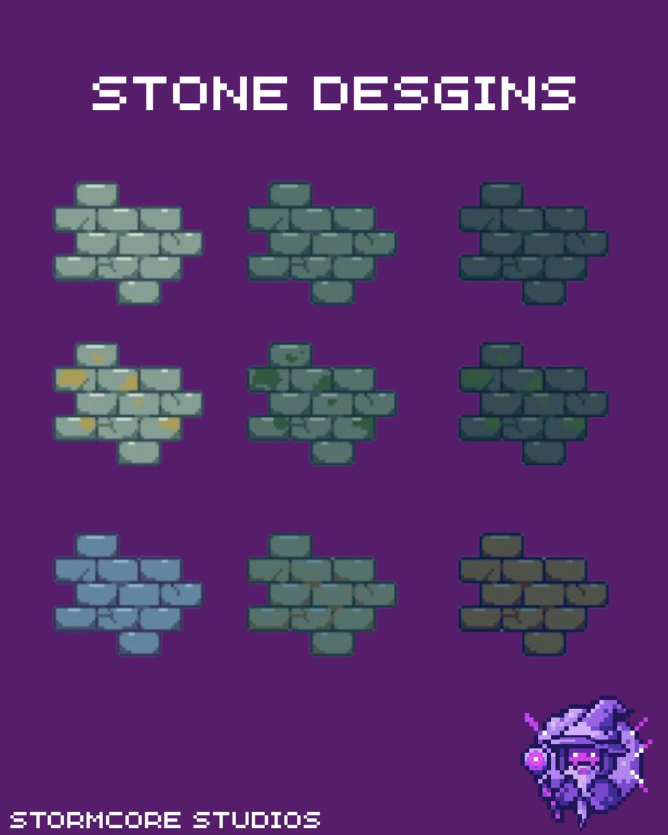 its_vemmo's tweet photo. I’m testing stone tile designs for a game.

Which one stands out at first glance?

1–9 👇

#gamedev #indiegame #pixelart https://t.co/3965C3ZcTJ