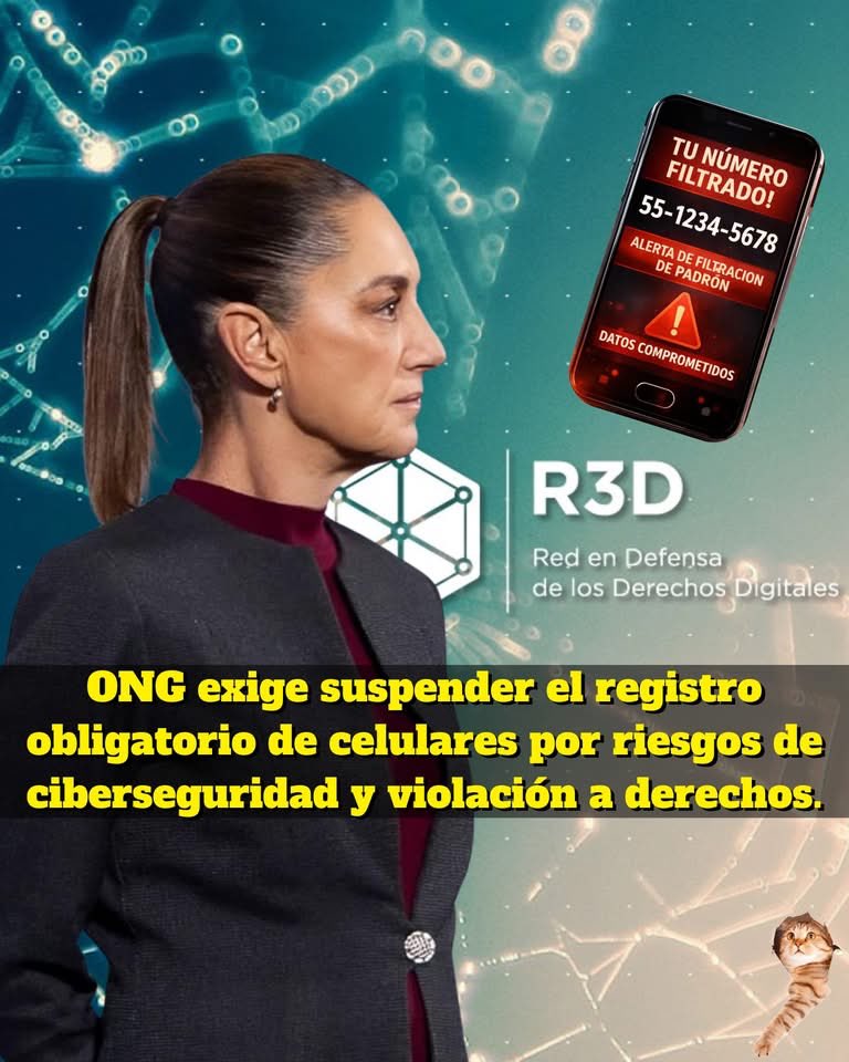 GARCIPAVON's tweet image. 📲 Tras la filtración de información de usuarios, la organización Red en Defensa de los Derechos Digitales pidió suspender el registro obligatorio de líneas telefónicas, al señalar que no existen condiciones mínimas de seguridad para resguardar los datos personales de millones de…