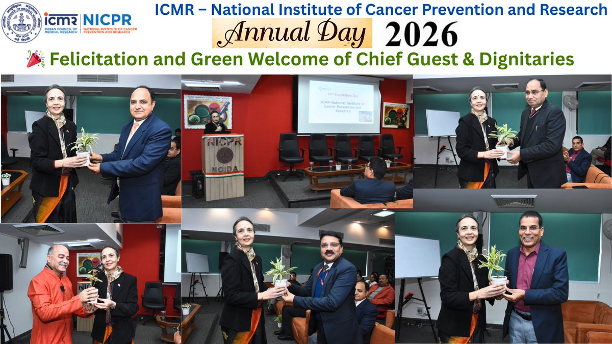 icmr_nicpr's tweet photo. #AnnualDay2026 🎉
An insightful panel discussion on “#Promoting #Health & #Tackling #Disease through the #OneHealth Approach” highlighted how integrated action across human, animal & environmental health is vital for #CancerPrevention & #Sustainable #PublicHealth outcomes. https://t.co/ez3bDcywQW