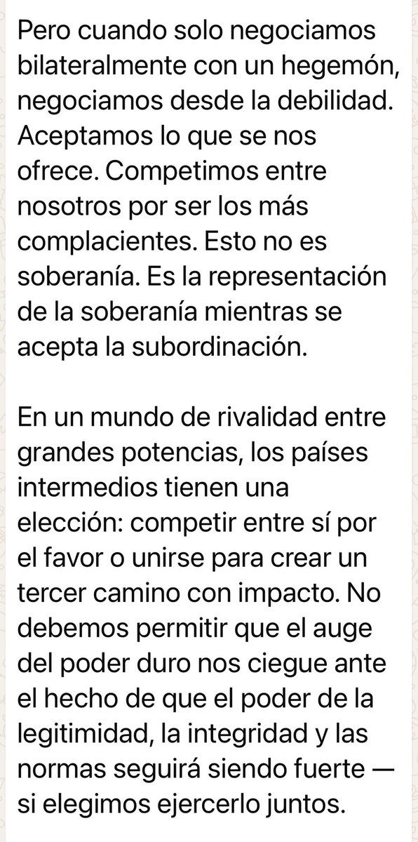 Esto no lo dijo un digno representante de algún país subdesarrollado: es el discurso en Davos del primer ministro de Canadá.